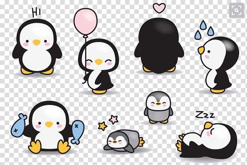white penguin , Penguin Hello Kitty Cuteness , The size of the penguin transparent background PNG clipart