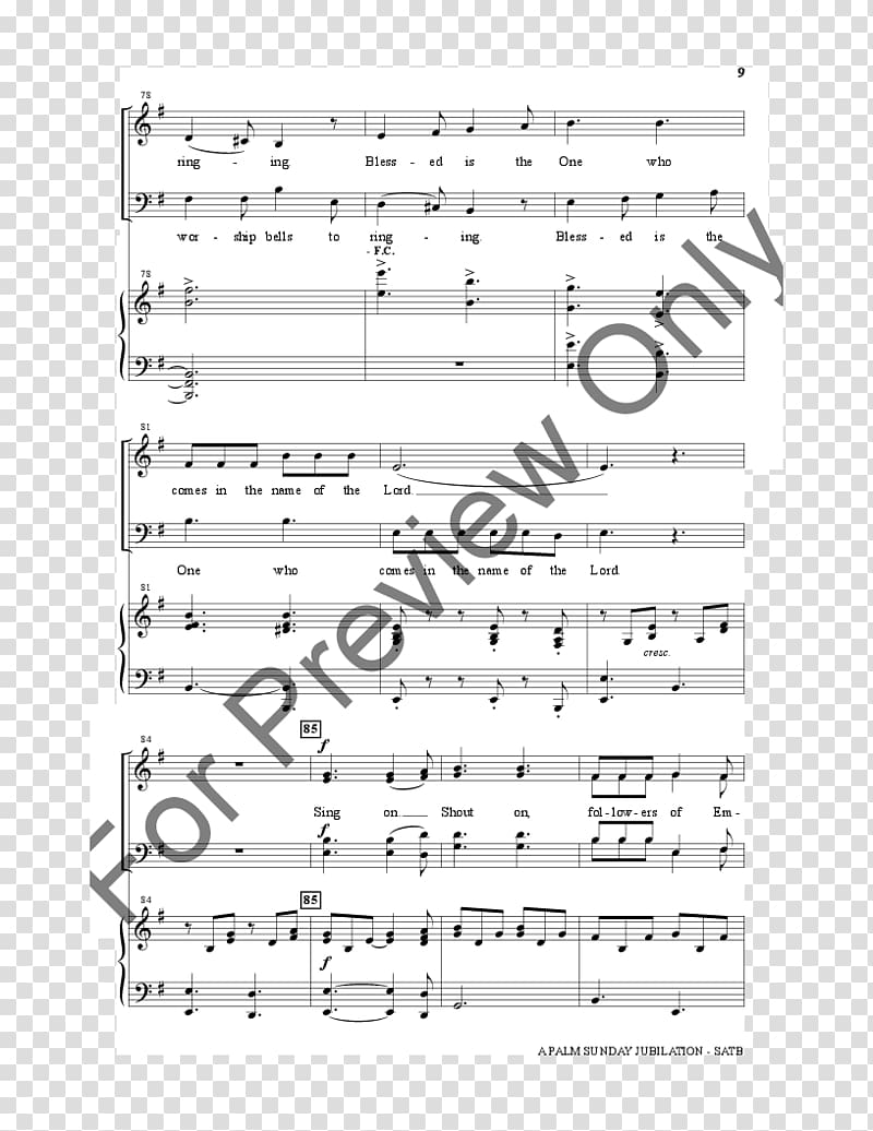 Sheet Music Pompeii Choir SATB, jubilation transparent background PNG clipart