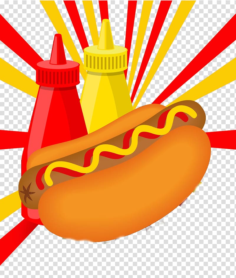 Hot dog Hamburger Fast food Cartoon, Hot dogs, hamburger cartoon elements transparent background PNG clipart