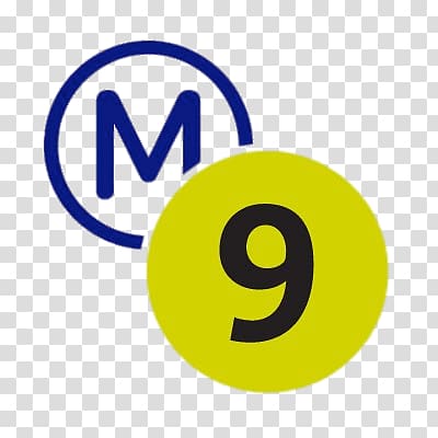 M9 signage, Metro Line 9 Paris transparent background PNG clipart