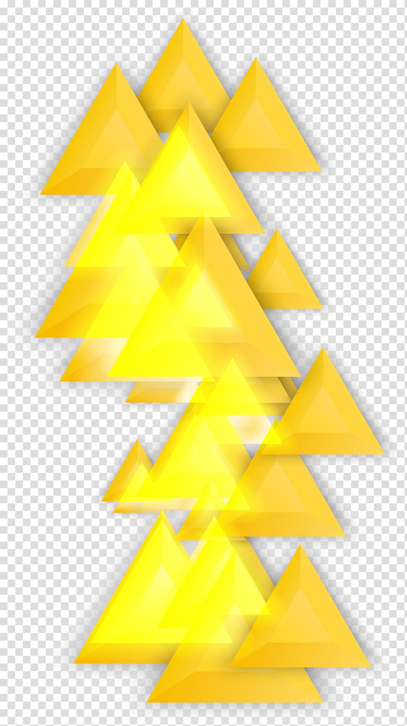 yellow triangle, Yellow gradient fashion triangle pattern transparent background PNG clipart