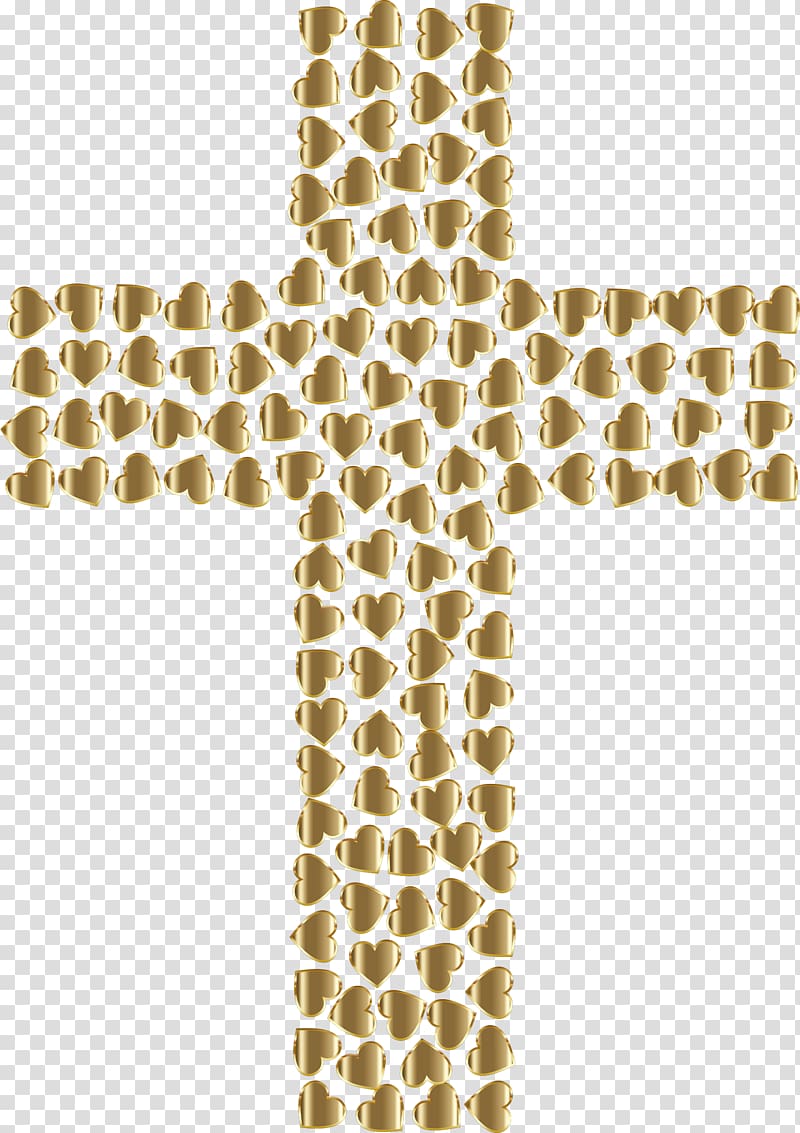 Christianity Christian cross Heart Crucifix, golden background transparent background PNG clipart