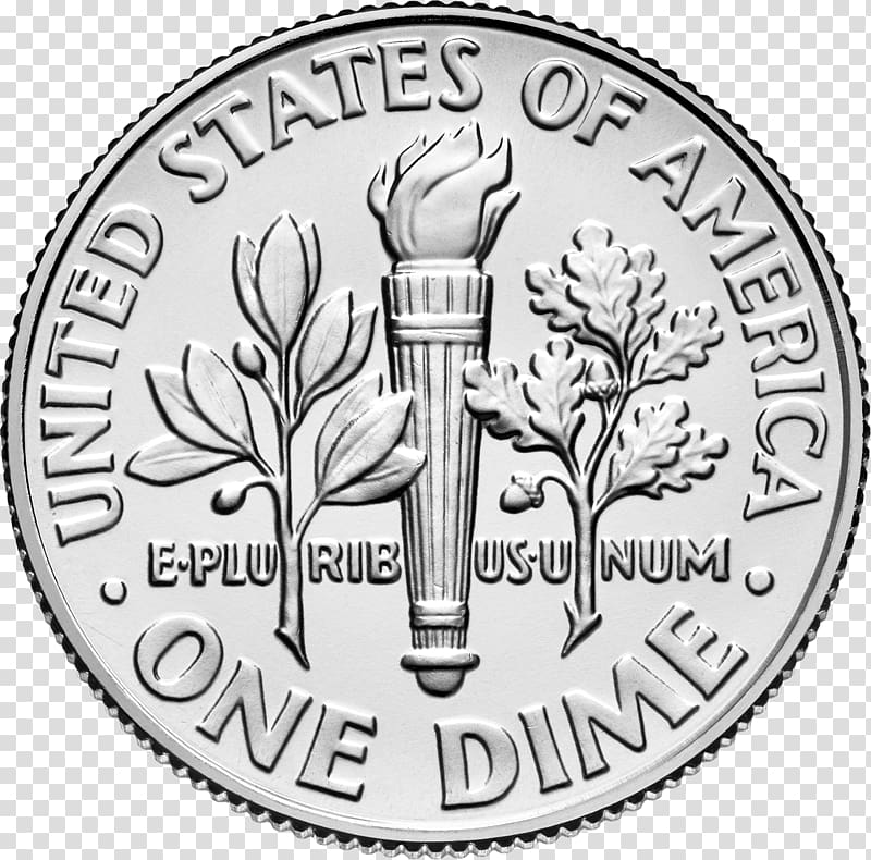 Philadelphia Mint Roosevelt dime Penny Coin, lakshmi gold coin transparent background PNG clipart