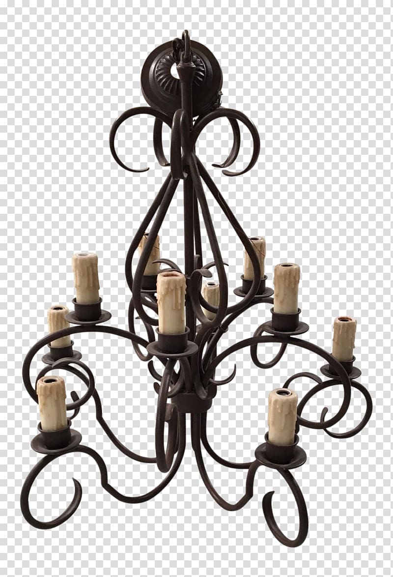 Chandelier Wrought iron Crystal Ceiling, iron transparent background PNG clipart
