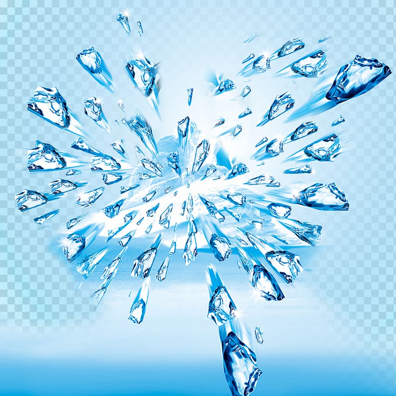 flying ice lot illustration, Ice cube Explosion, Ice burst transparent background PNG clipart