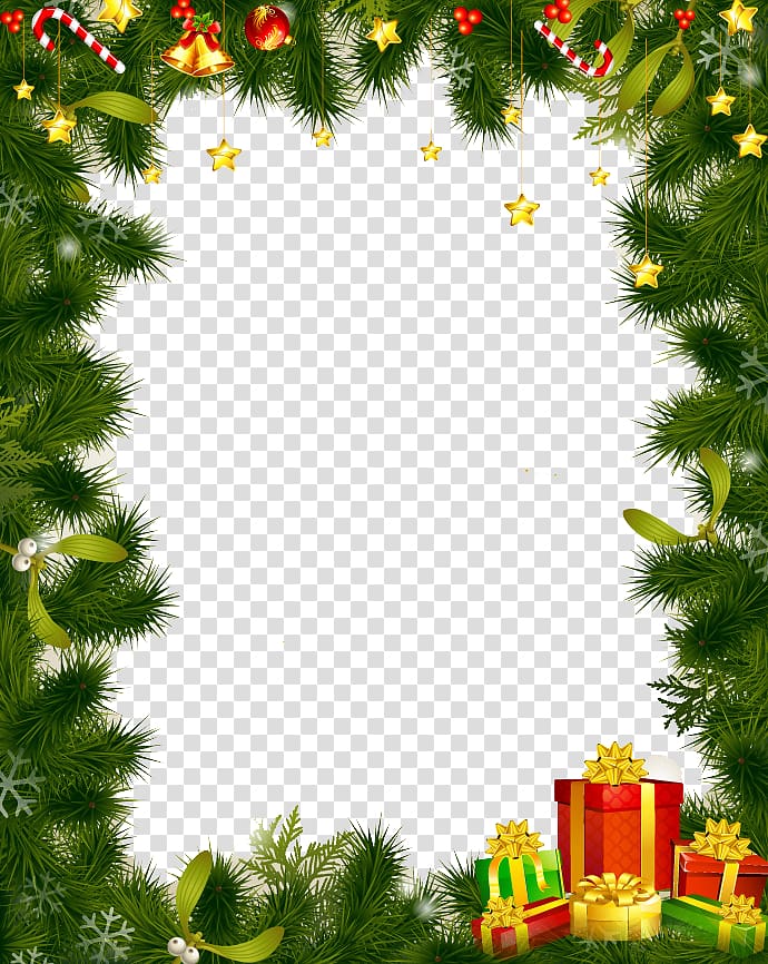 beautiful christmas tree border transparent background PNG clipart