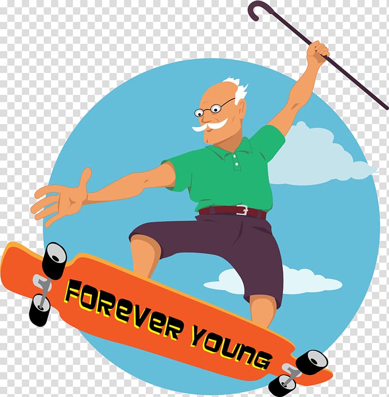 man riding longboard art, Retirement Jokes: A Little Book of Quips and Quotes elderly Old age , Old skateboarding transparent background PNG clipart