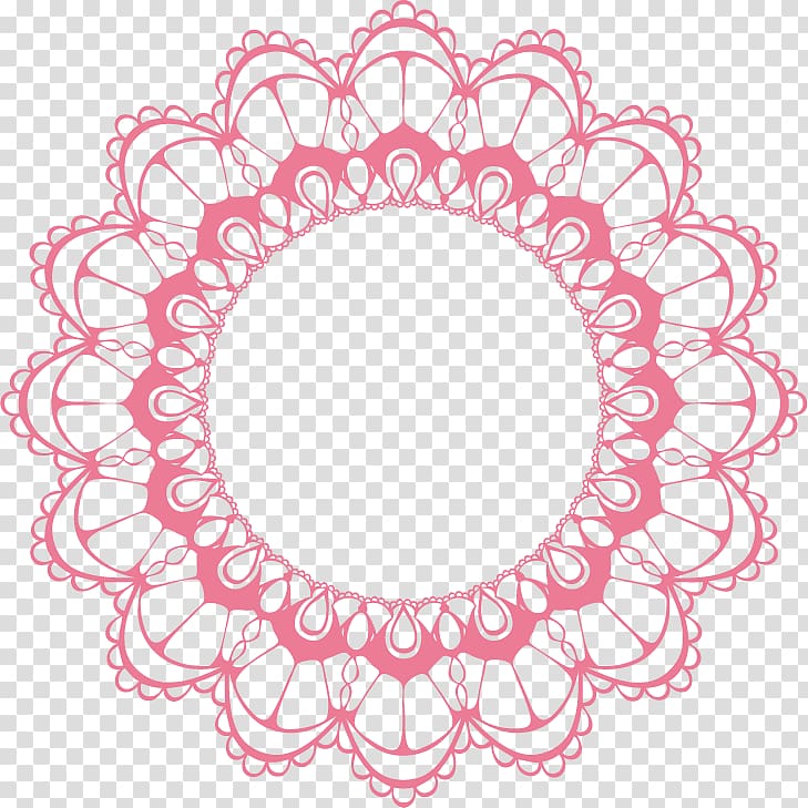 scalloped edge pink frame, Bee Paper Mandala Watercolor painting, painted pink ring transparent background PNG clipart