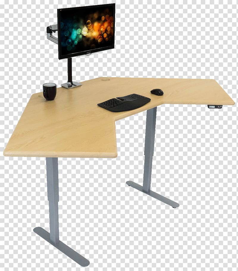 Standing desk Computer desk Sit-stand desk, desk plant transparent background PNG clipart