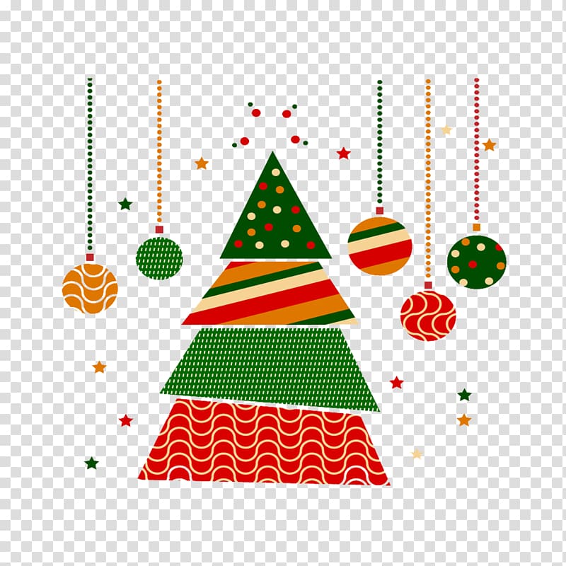 Christmas tree Christmas card Illustration, Creative Triangle Christmas Tree transparent background PNG clipart