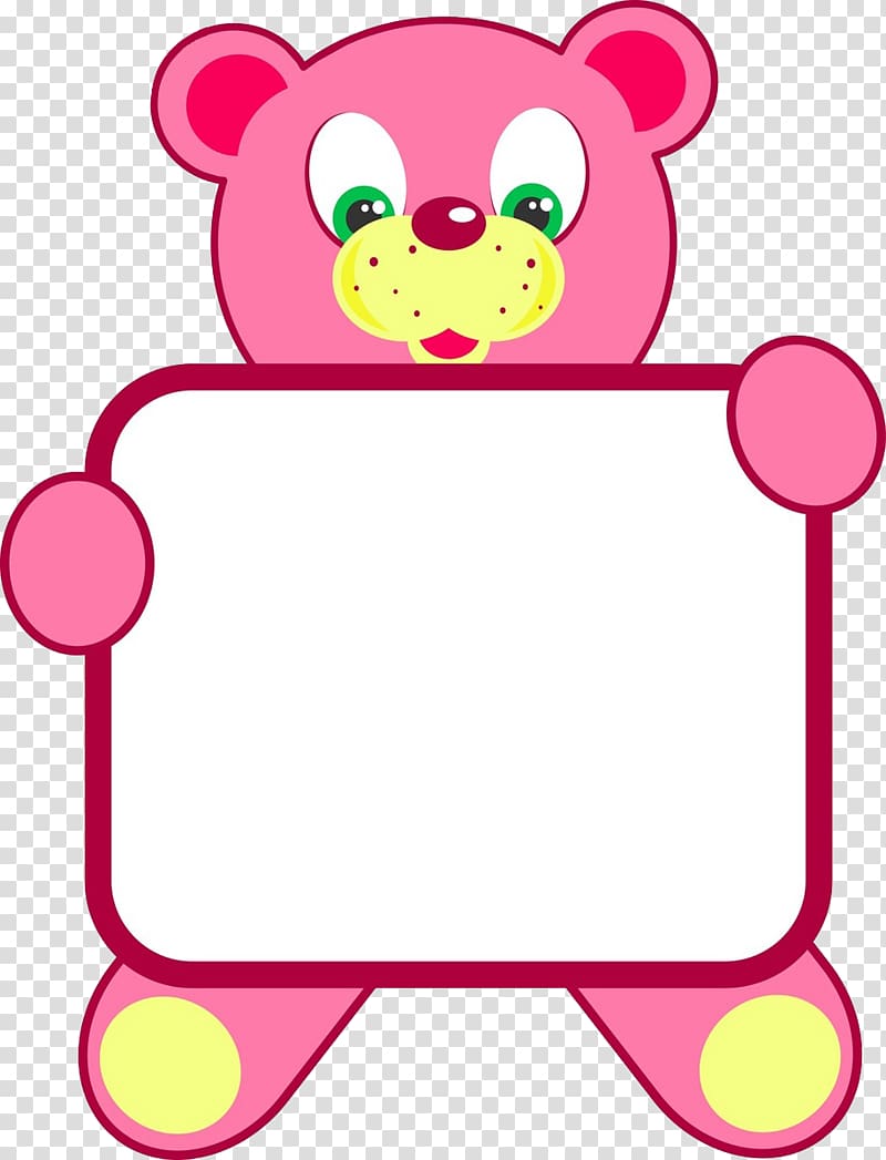 Teddy bear Stuffed toy , Pink Bear Frame transparent background PNG clipart