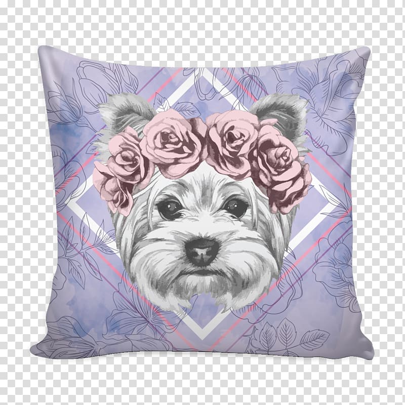 Yorkshire Terrier Dog breed Throw Pillows Cushion, pillow transparent background PNG clipart