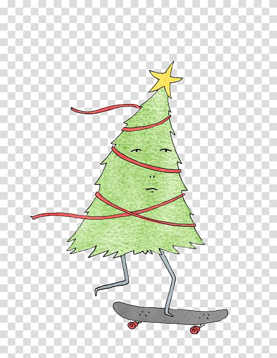Christmas tree Drawing Illustration, Jane pen Creative Christmas tree transparent background PNG clipart