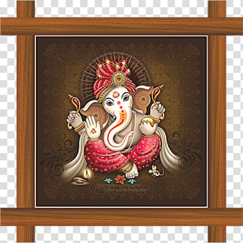 Ganesha Painting Indian art Mural, ganesha transparent background PNG clipart