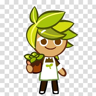 green-haired male gardener character illustration, Herb Cookie Run transparent background PNG clipart