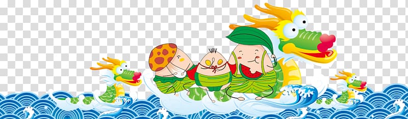 Zongzi Dragon Boat Festival Bateau-dragon, Dragon Boat Festival Dragon Boat Race Draw transparent background PNG clipart