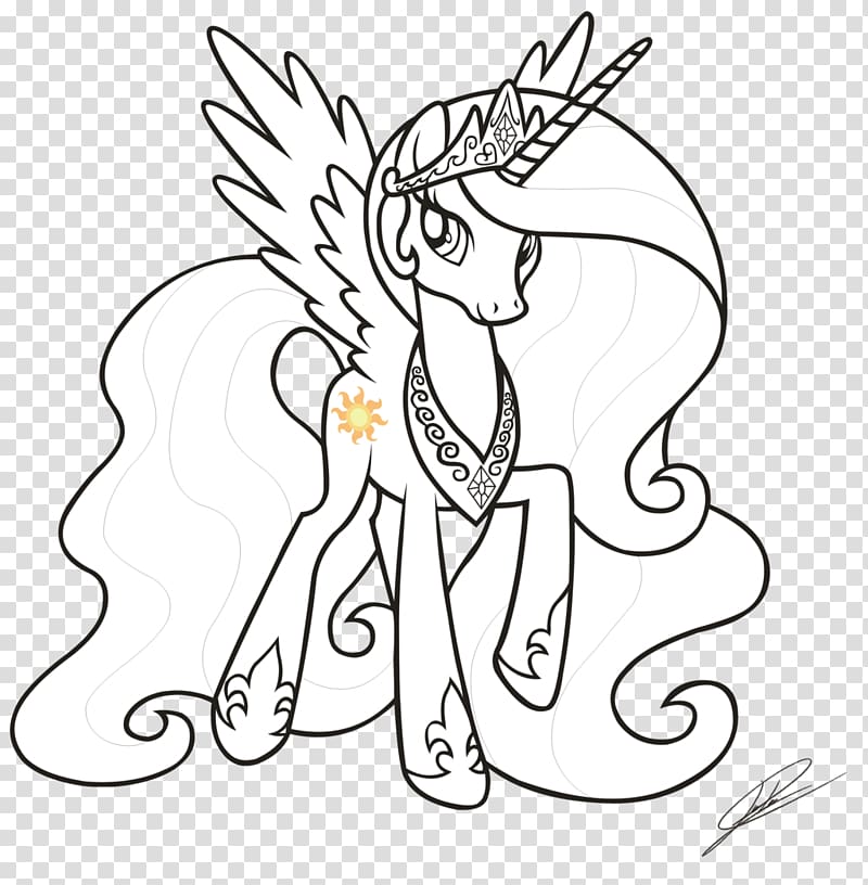 Twilight Sparkle Princess Celestia Princess Luna Pony Princess Cadance, Princess Lineart transparent background PNG clipart