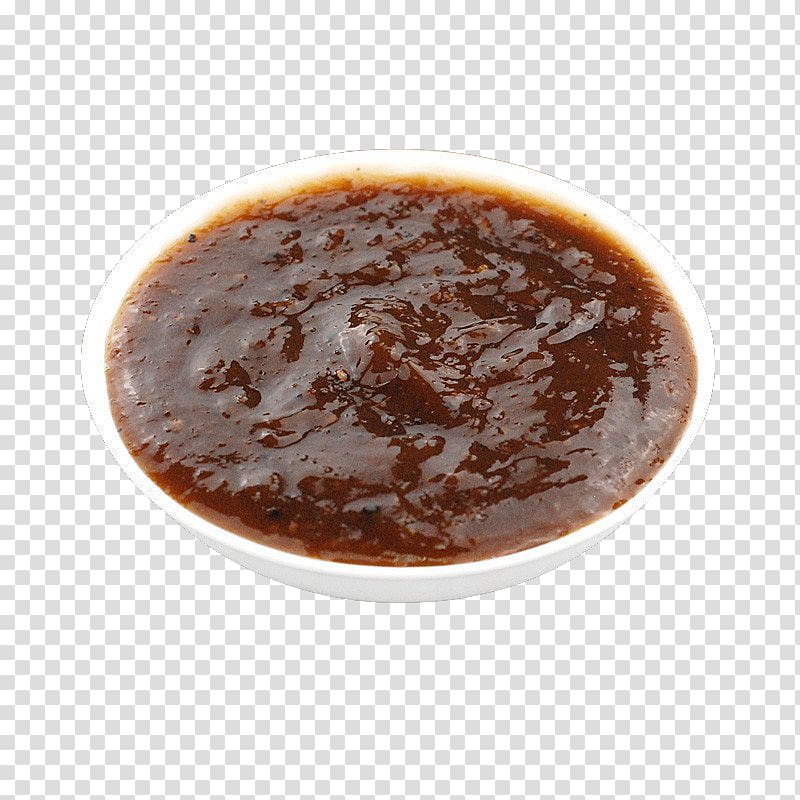 filled round white bowl, Mole sauce Beefsteak Pizza Barbecue sauce Pasta, Black pepper sauce transparent background PNG clipart