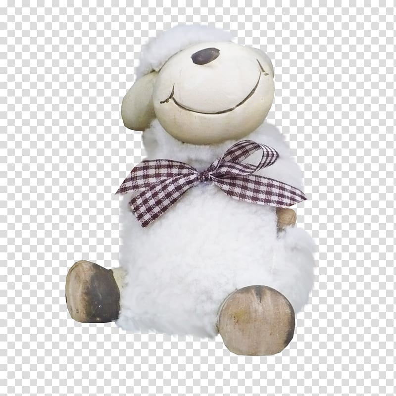 Teddy bear Sheep Doll Stuffed toy, Cute lamb doll transparent background PNG clipart