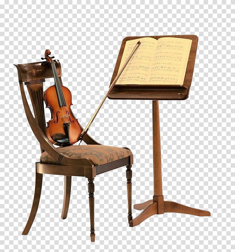 Violin Musical notation Concert, Violin chair transparent background PNG clipart