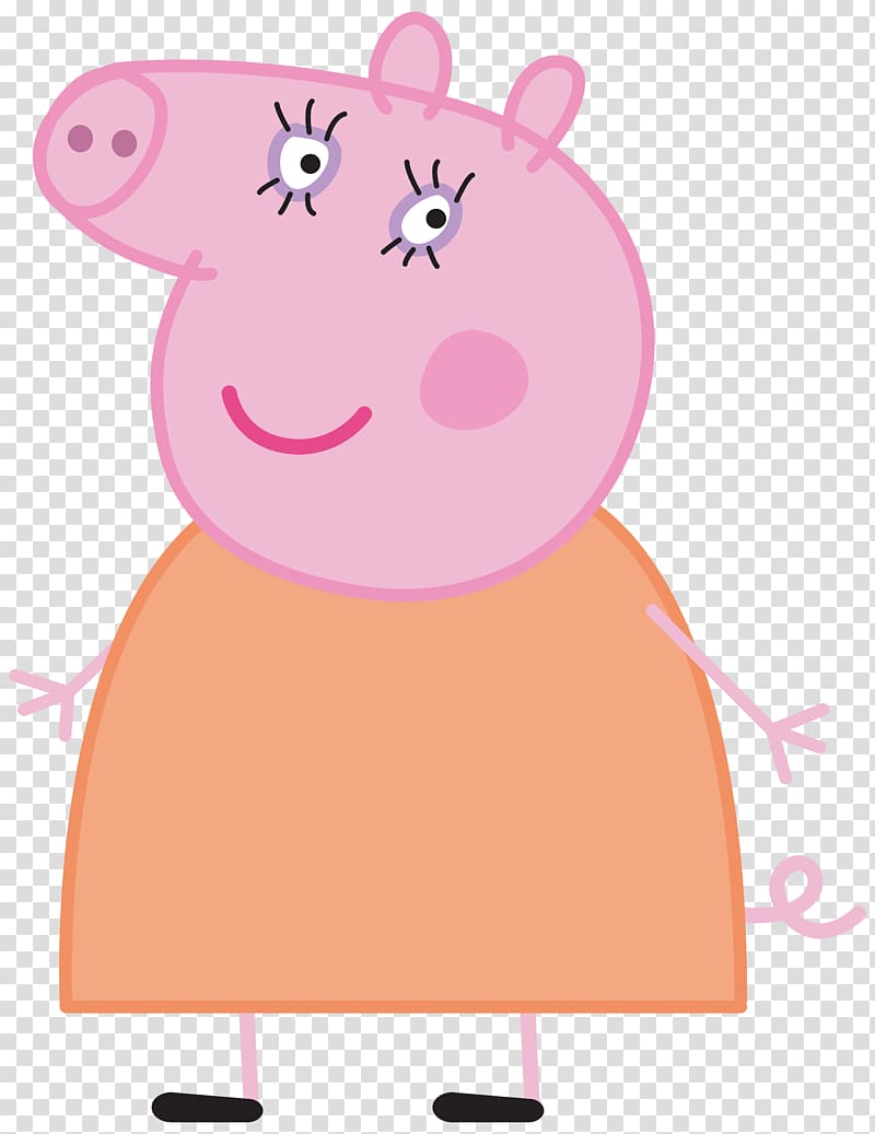 Daddy Pig Mummy Pig Domestic pig Grandpa Pig Television show, Mummy Pig Peppa Pig , Peepa Pig graphic art transparent background PNG clipart
