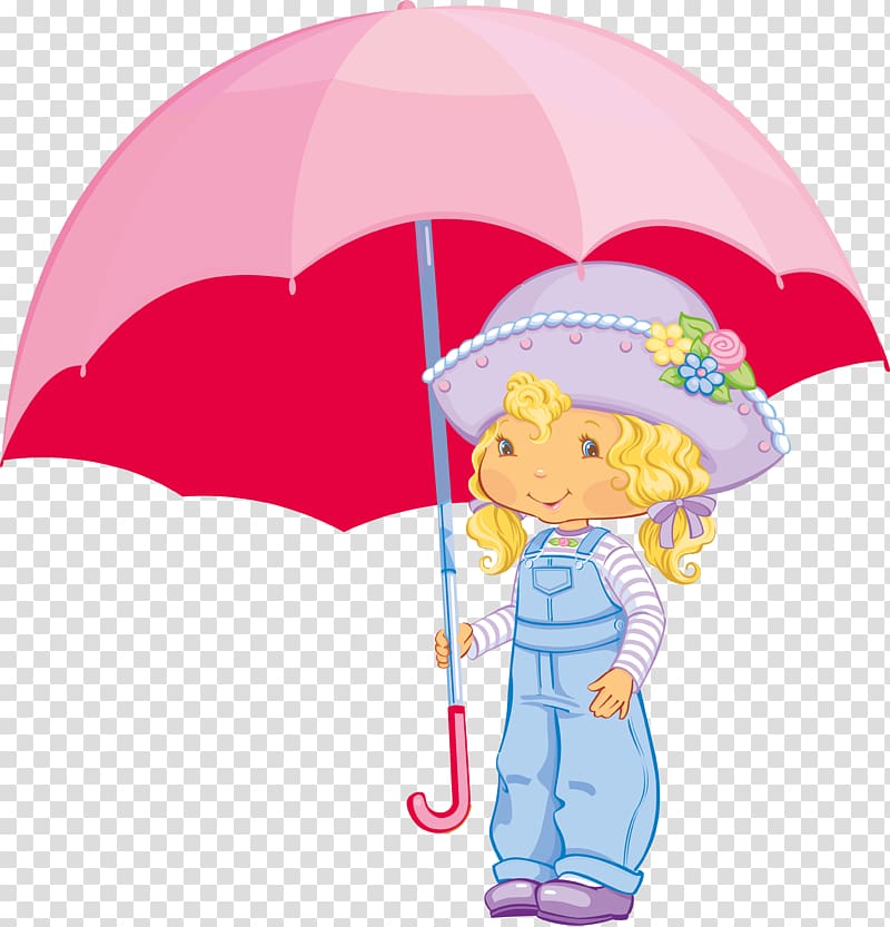 Strawberry Shortcake Angel food cake Birthday cake, umbrella girl transparent background PNG clipart