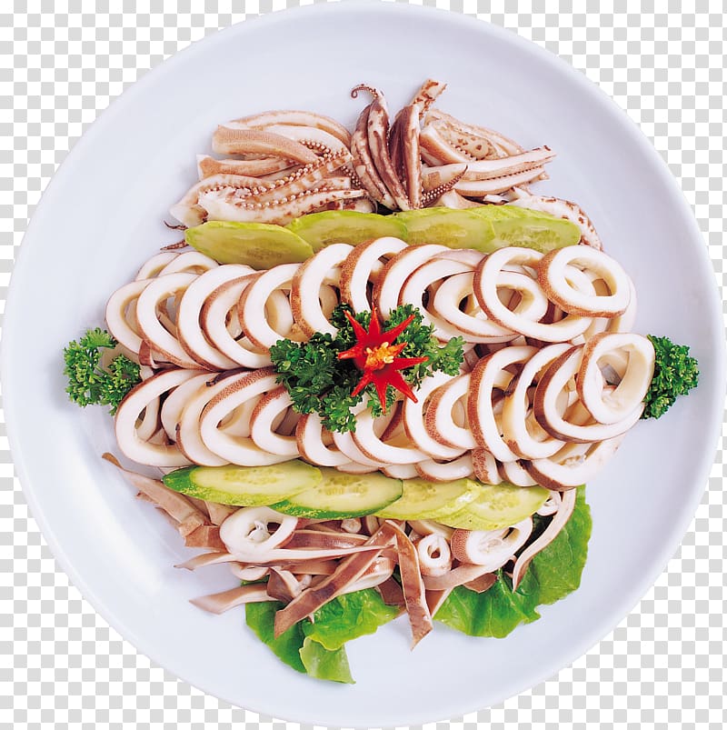 Squid as food Caridea Unagi Salad, squid transparent background PNG clipart