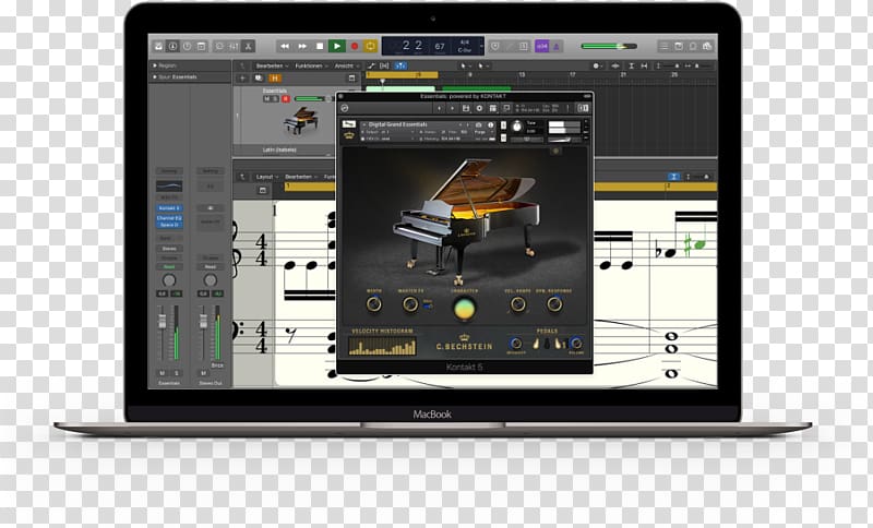 MacBook Pro Piano C. Bechstein Computer Software Electronics, Grandlogic transparent background PNG clipart