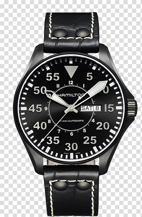 Hamilton Watch Company Alpina Watches Hamilton Khaki Aviation Pilot Auto Chronograph, watch transparent background PNG clipart