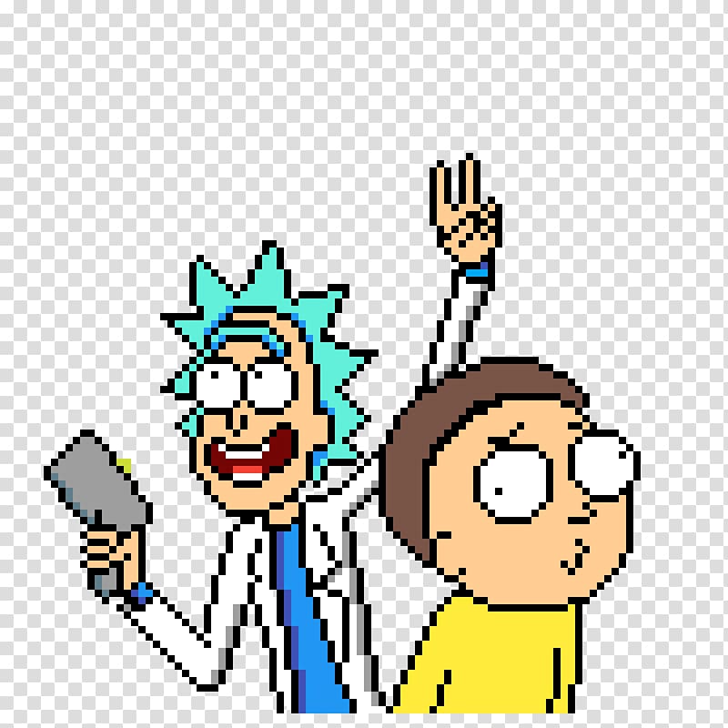 Rick Sanchez Morty Smith Pixel art Minecraft, rick morty emoji transparent background PNG clipart