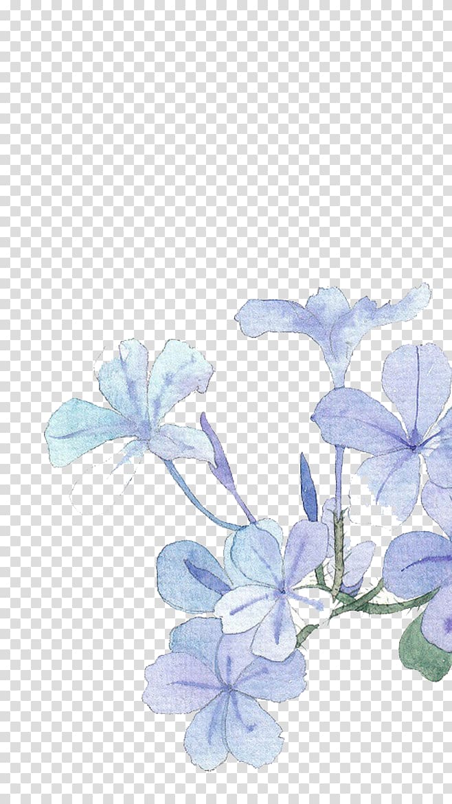 purple petaled flowers , Blue Watercolor painting Flower, Watercolor flowers transparent background PNG clipart