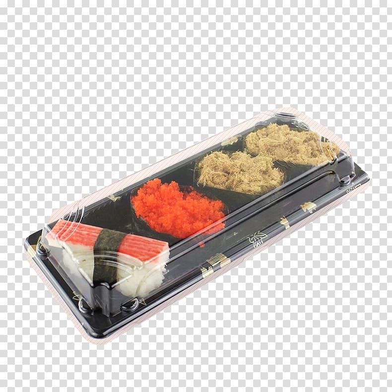 Sushi Fast food Take-out Box Pasta, Trumpet sushi box material transparent background PNG clipart