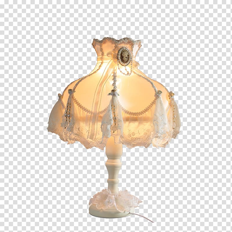 Textile Lampe de bureau, Lace cloth hood lamp warm wedding transparent background PNG clipart