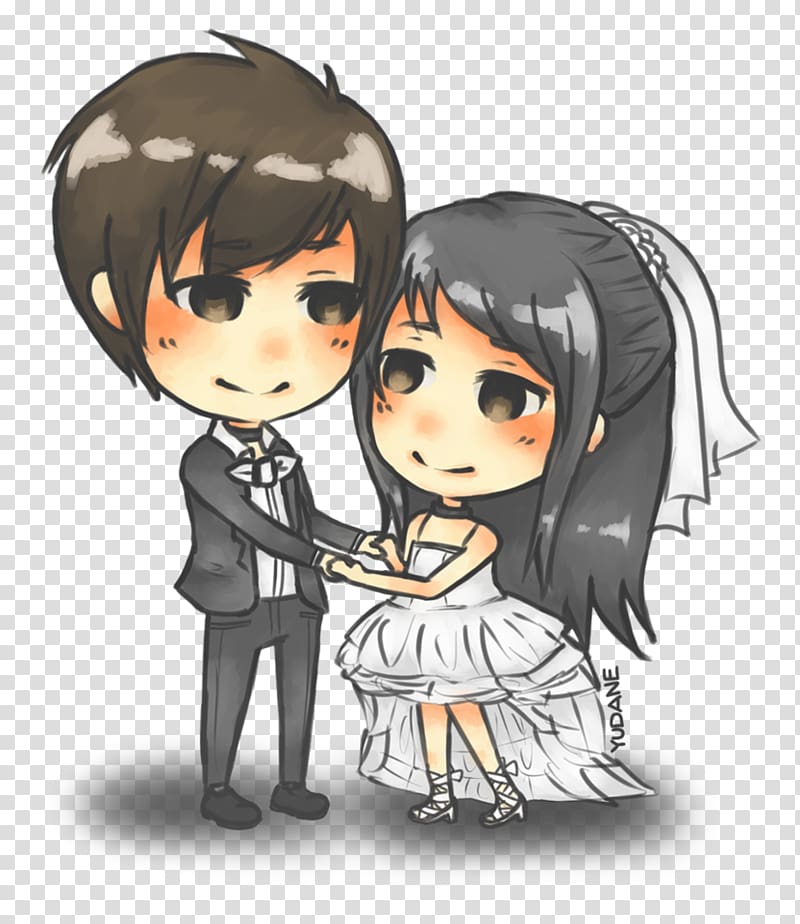 Chibi Anime Drawing Manga couple, love couple transparent background PNG clipart