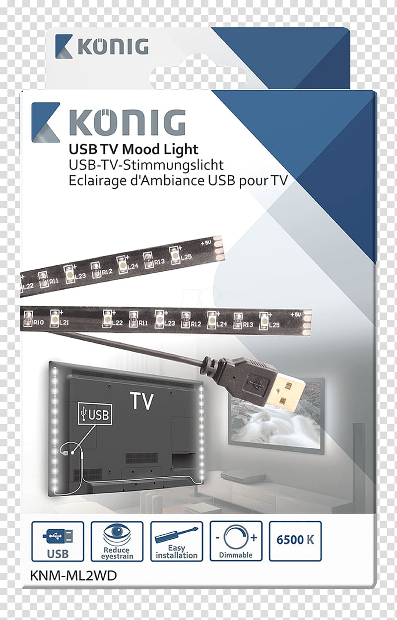 Light-emitting diode LED-backlit LCD Television LED strip light, light transparent background PNG clipart