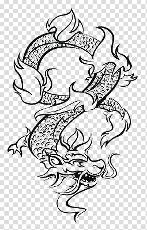Chinese dragon Longjian Stroke Learning Chinese mythology, Chinese Dragon material transparent background PNG clipart