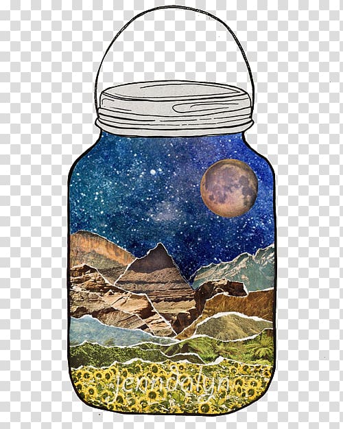 Collage Art Drawing Mixed media Printmaking, jar transparent background PNG clipart