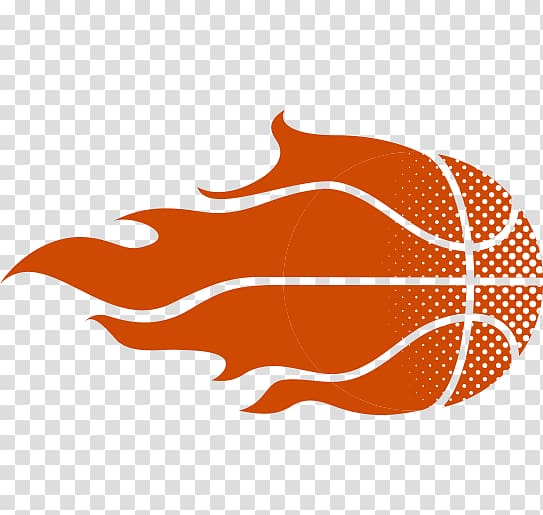 Basketball with fire and polka dot Basketball Logo Sport Flame