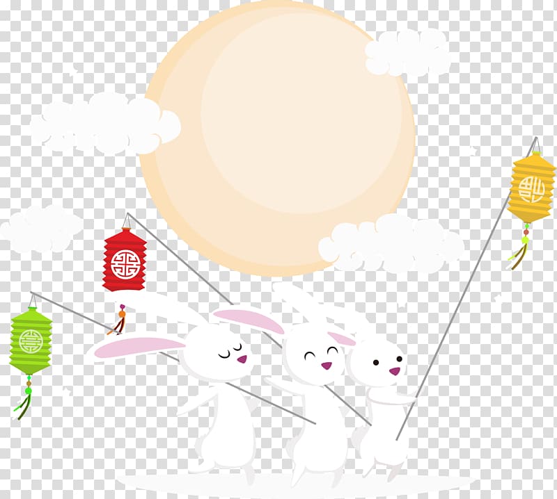 Paper Festival , Rabbits play lanterns transparent background PNG clipart