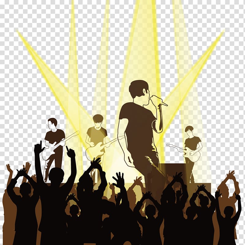 Silhouette Singing, singing and lighting transparent background PNG clipart