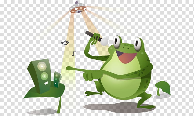 Frog Cartoon Singing, cartoon cute singing little frogs transparent background PNG clipart