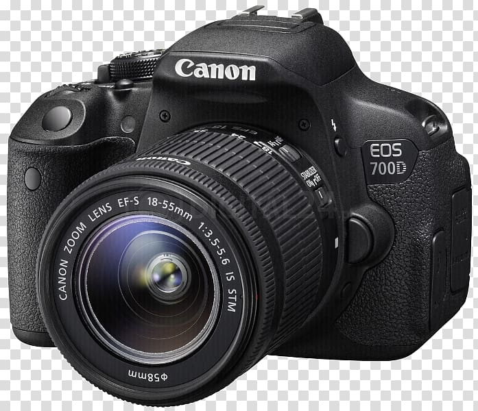 Canon EOS 80D Canon EOS 700D Canon EF-S 18–55mm lens Digital SLR Camera, Canon EOS 700D transparent background PNG clipart