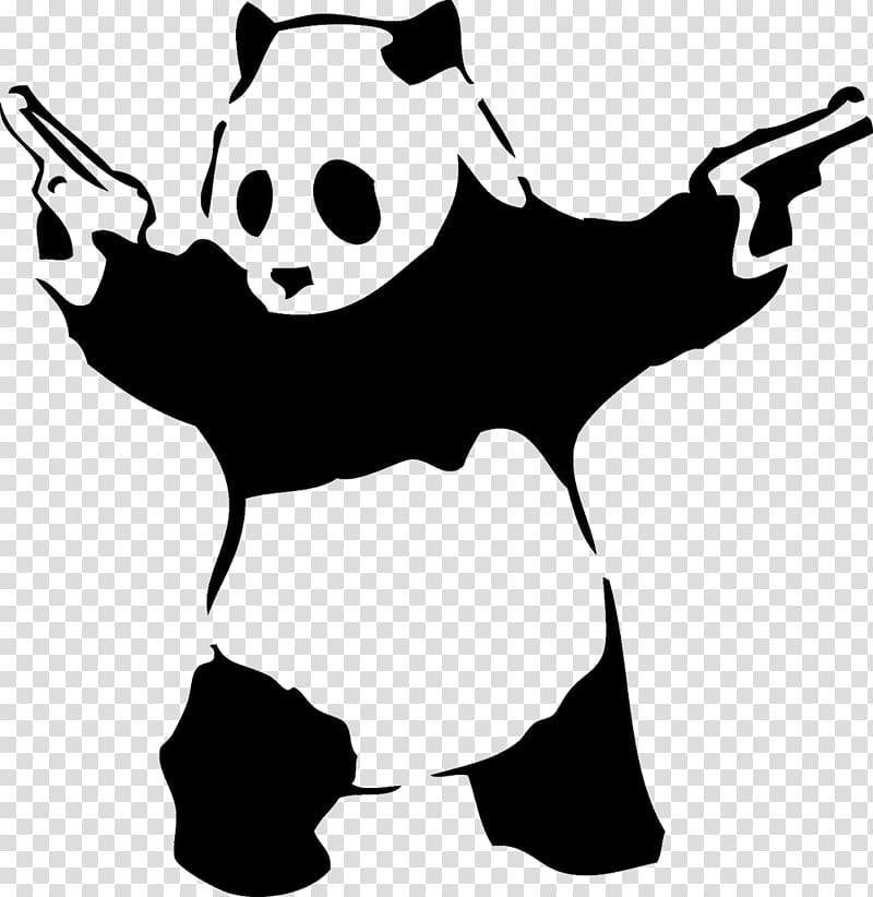 Giant panda Firearm Graffiti Poster, graffiti transparent background PNG clipart