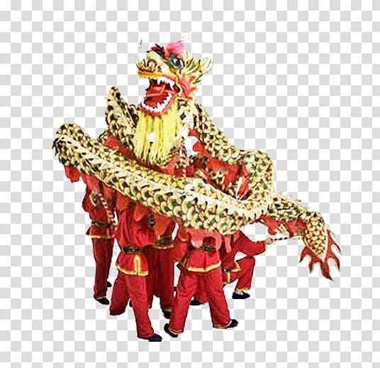 Budaya Tionghoa Dragon dance Lion dance, Chinese traditional dragon dance transparent background PNG clipart