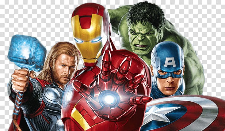 Marvel Avengers illustration, Avengers Group Close Up transparent