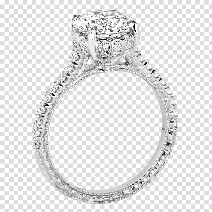 Wedding ring Engagement ring Tacori, platinum ring transparent background PNG clipart