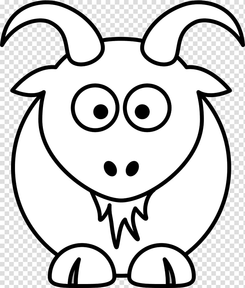 Coloring book Cartoon Goat Child , black and white cartoon animals transparent background PNG clipart