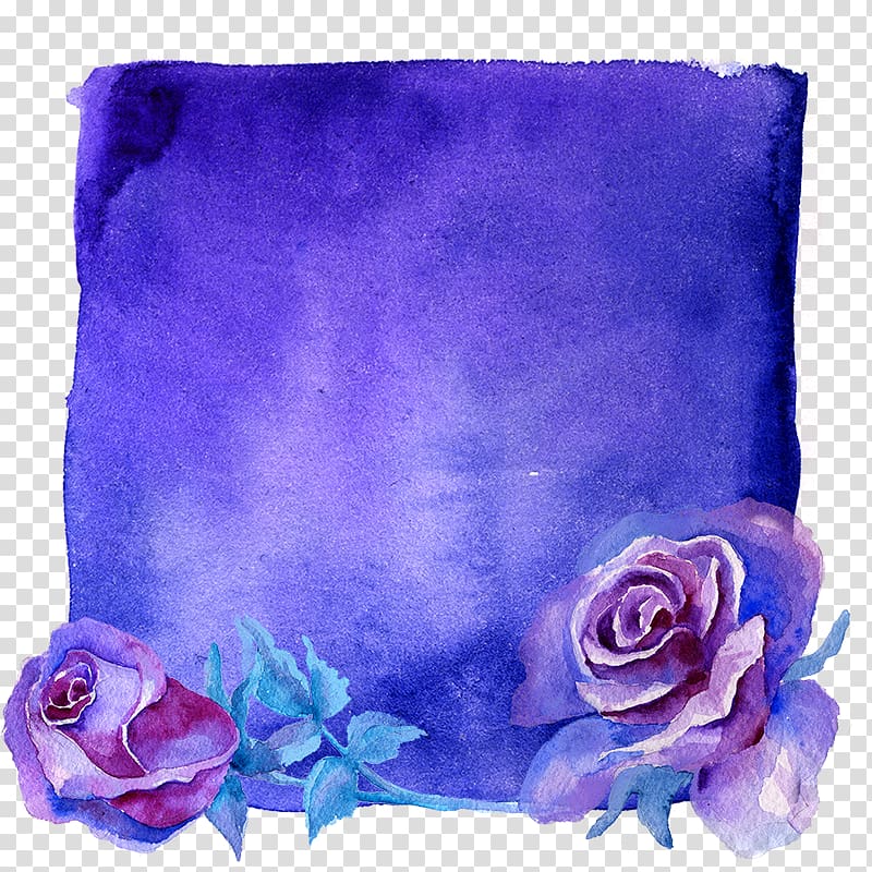 Ink Watercolor painting Block Computer file, Rose background box transparent background PNG clipart