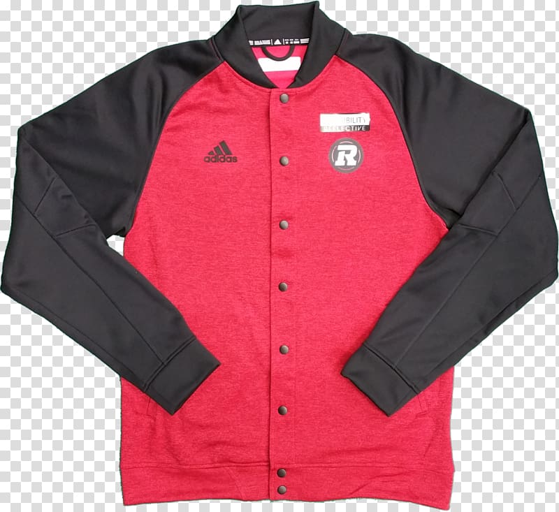 Jacket Ottawa Redblacks T-shirt Sleeve Adidas, jacket transparent background PNG clipart
