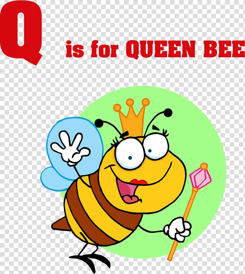 Queen bee , cartoon letter transparent background PNG clipart